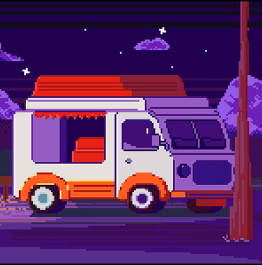 Нарисованная пиксельная машина